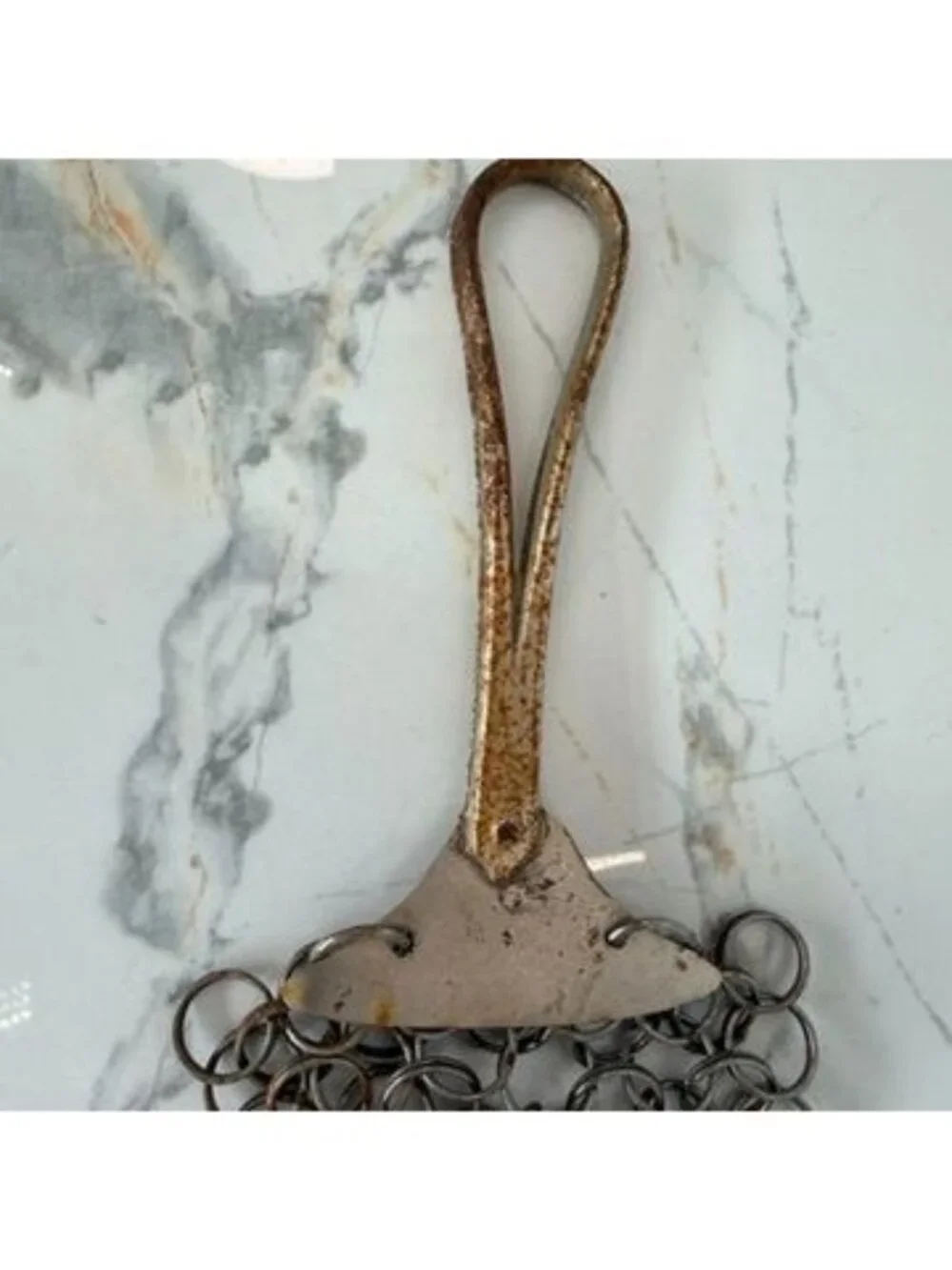 Vintage Antique Chainmail Pot Scrubber & Cast Iron Skillet Cleaner